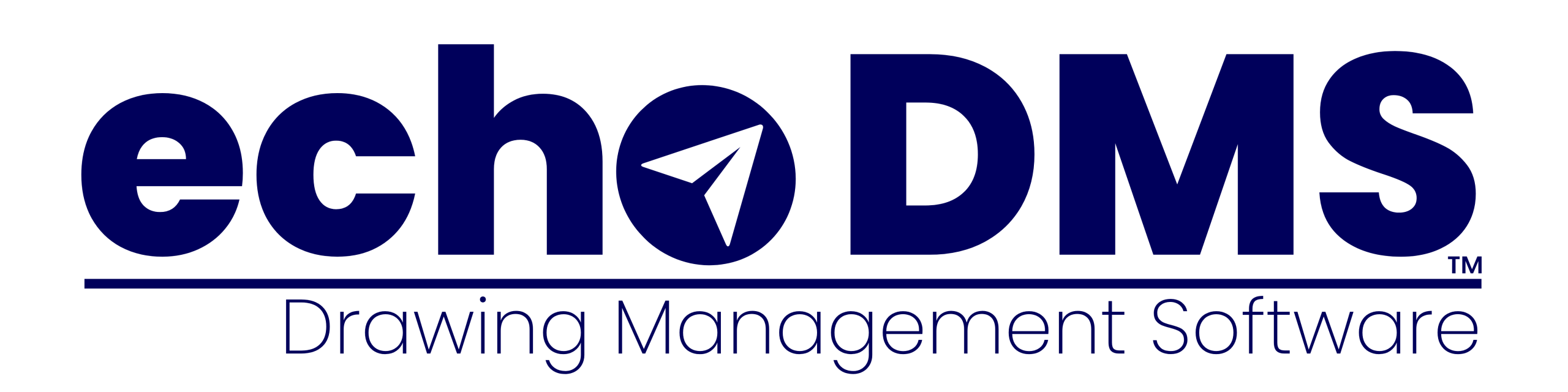 Navy echo Logo with white plane Logo™ (6 x 1.5 in)